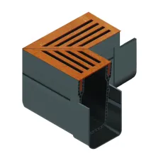 ACO Slim-Line Cortenstaal Hoekelement 90 graden