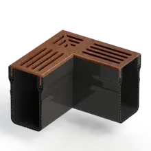 Star Drain 65/100 Hoekstuk - Roestbruin (Cortenstalen)